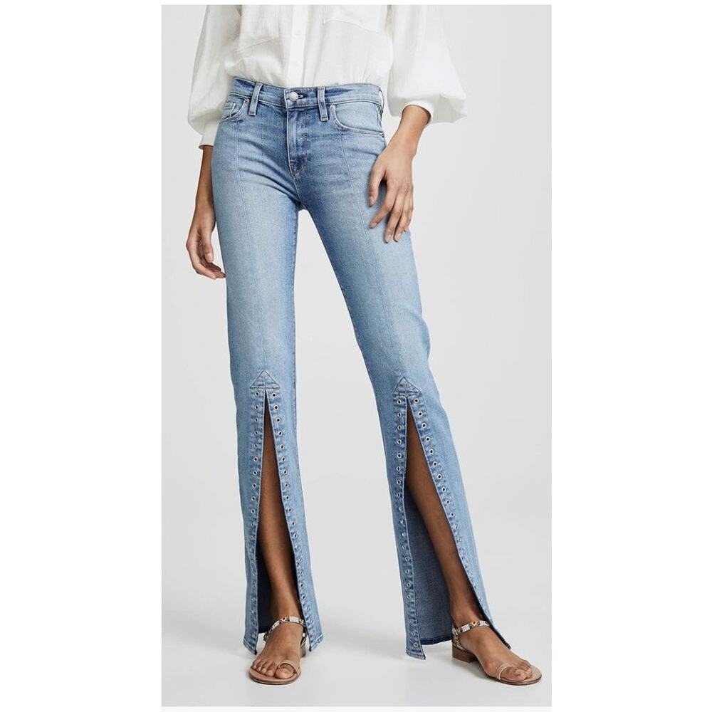 Hudson Jeans Women’s Size 31 Low Rise Bootcut Grommet‎ Lace-Up Denim